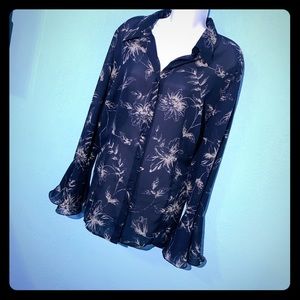 Lane Bryant Blue Long Sleeve Button Down